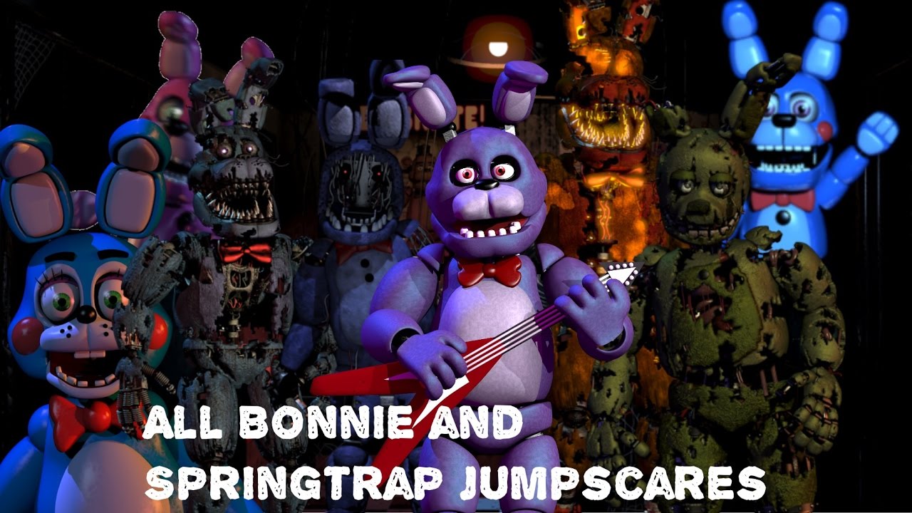 Every Bonnie and Springtrap Jumpscare - Five Nights at Freddy's