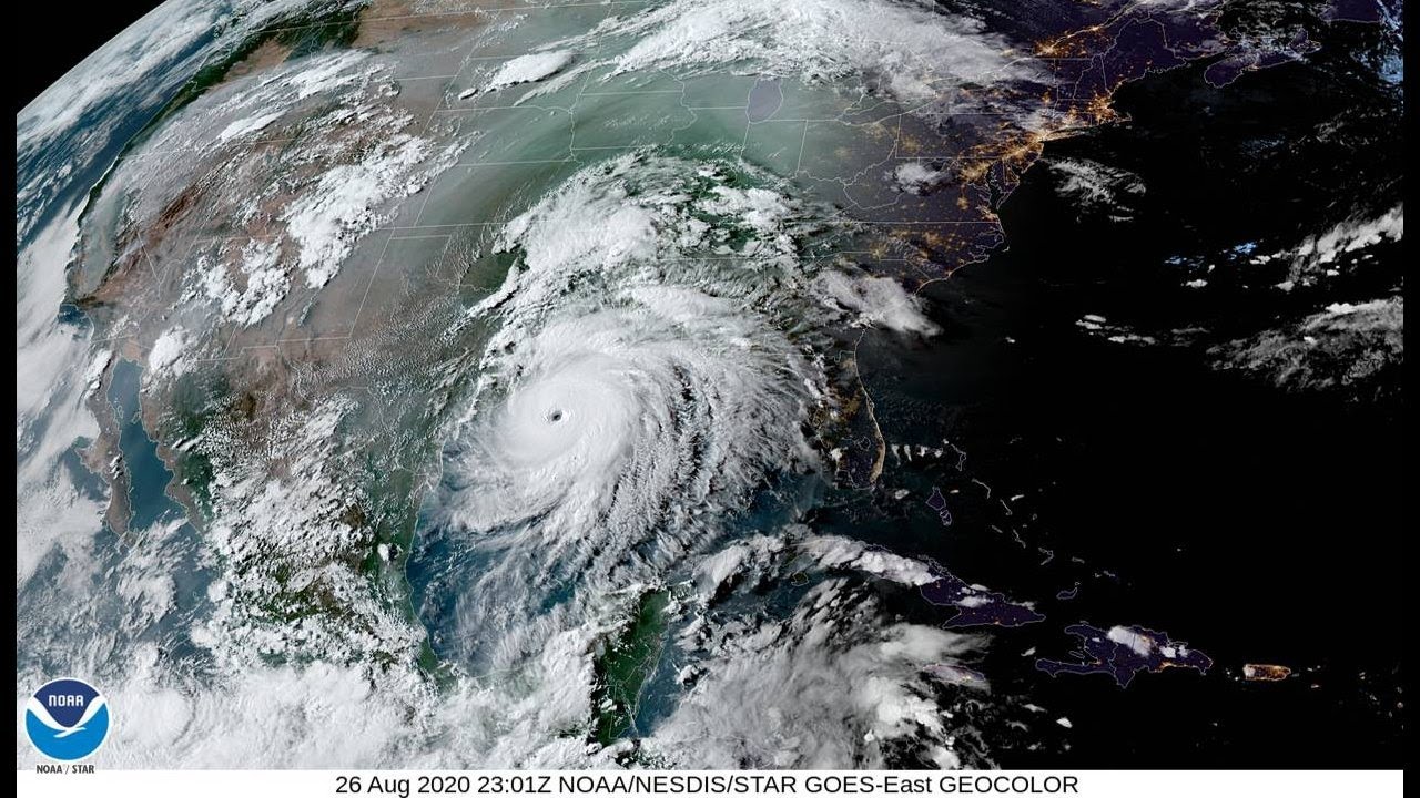 2020 Laura & Marco - 4 Kilometer Resolution GeoColor Satellite Imagery Animation (HD 1280x720)