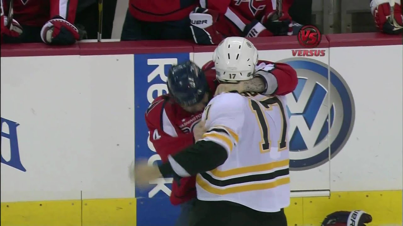 Milan Lucic fights John Erskine w/SlowMo 10/19/10 1080p HD