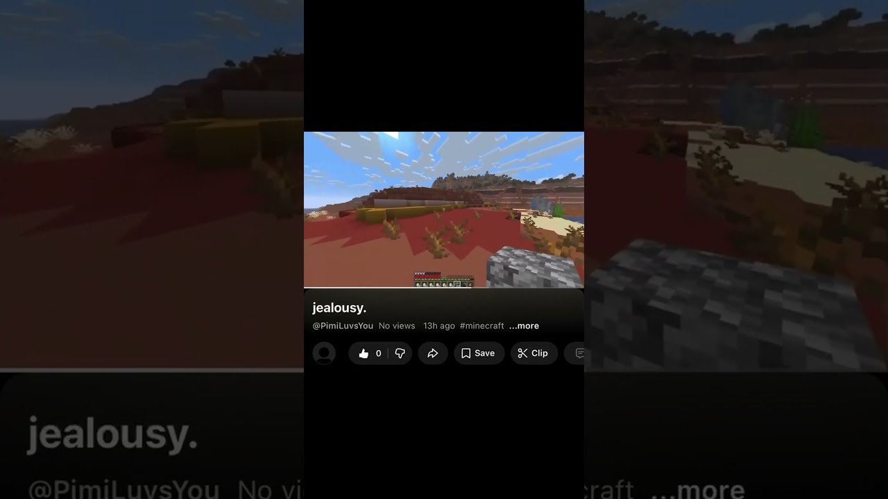 Управляй своей жизнью. | #minecraft #gaming #shorts #overthinking #jealousy #pimiluvsyou
