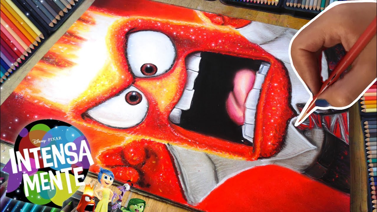 DIBUJANDO A FURIA INTENSAMENTE POSTER REAL DISNEY PIXAR HOW TO DRAW FURY  INSIDE OUT  VANEVART
