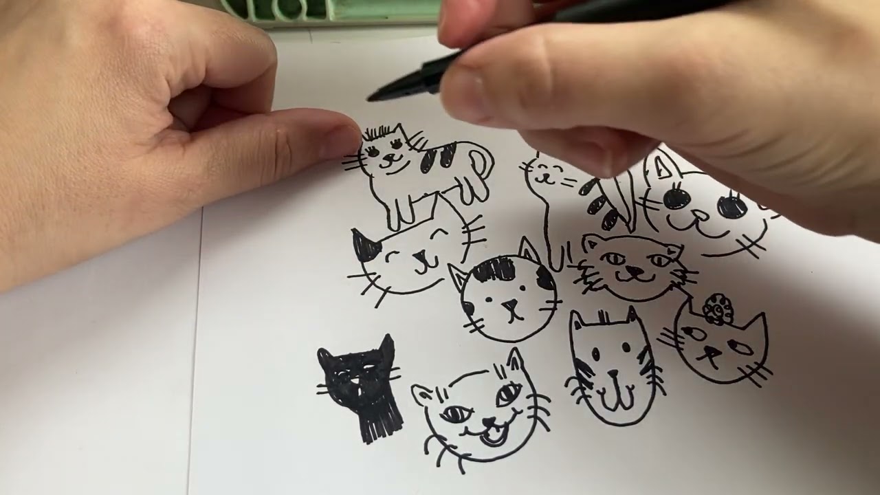 Scarabocchio gattini, NO talking, suono di carta e penna - ASMR