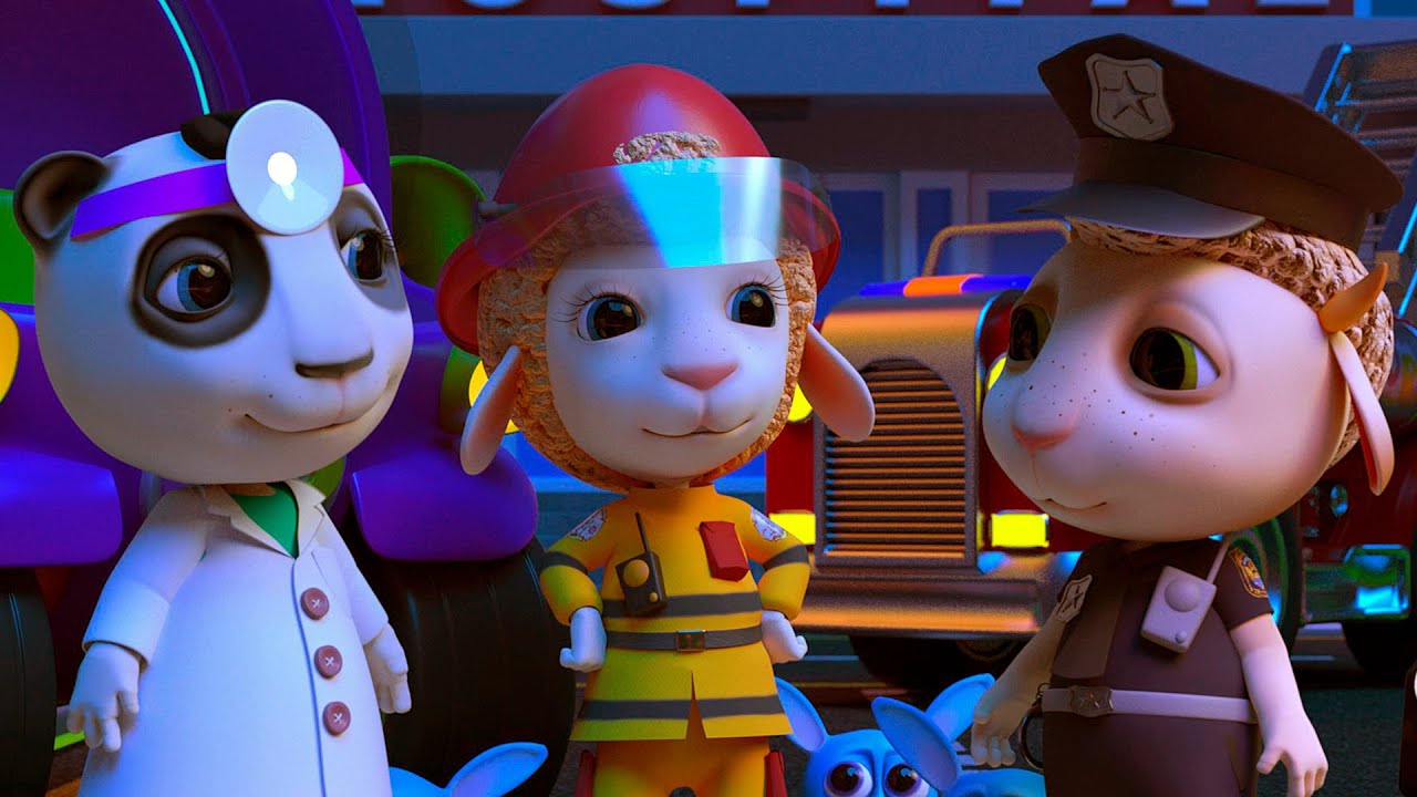 Equipe de Resgate | Polícia, Bombeiro, Médico | Desenho Animado | Dolly e Amigos