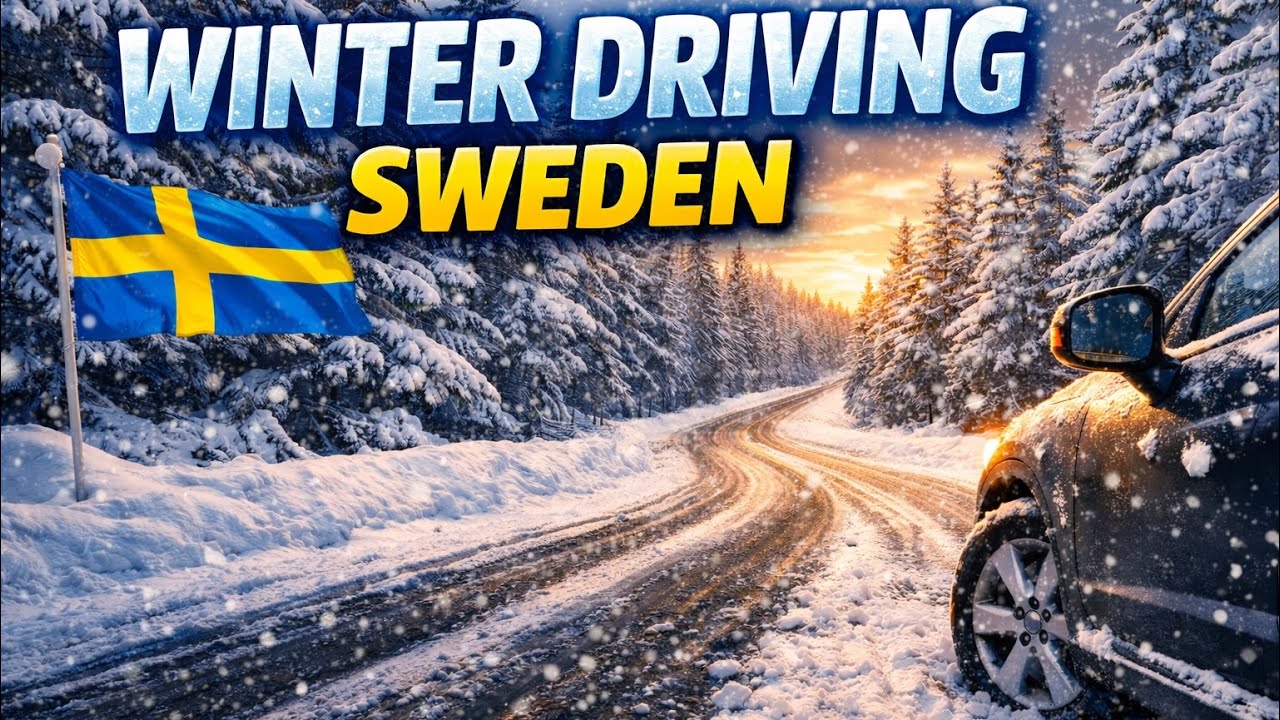  Scenic 4K Driving Through Winter Sweden 🇸🇪 | Calm Road, Snowy Landscape & Relaxing Vibes