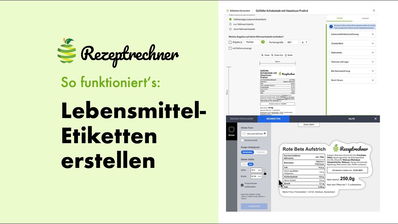 Lebensmittel Etiketten erstellen | Anleitung [Lebensmitteletiketten]