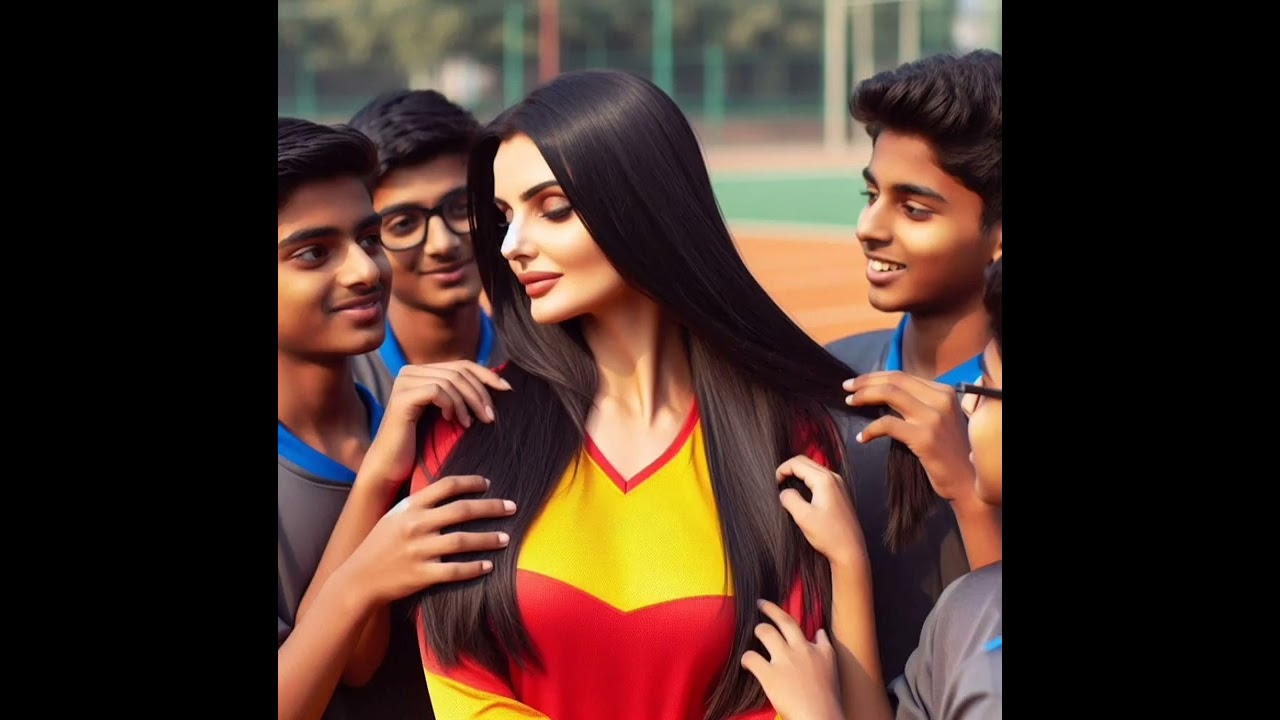 Hairplay by Students with Female Sports Coach| AI Generated Images