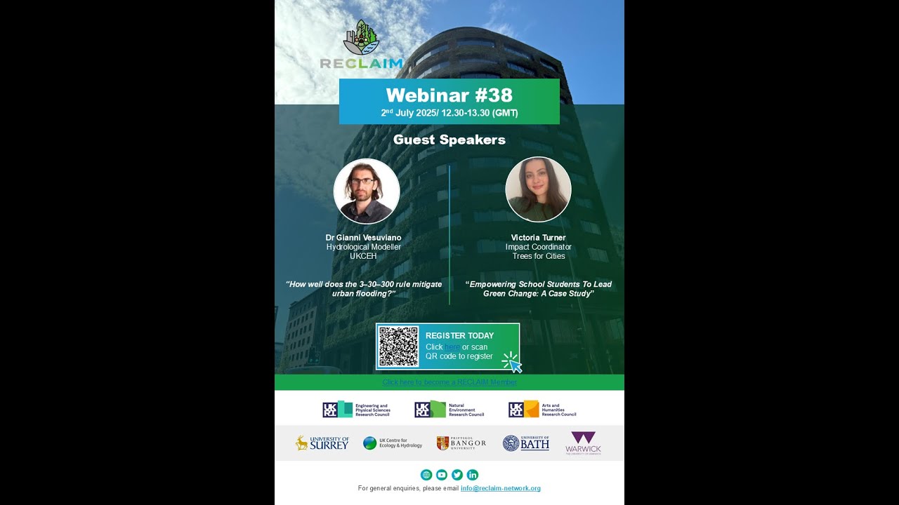 Webinar #38 - The 3-30-300 Rule & Urban Flooding and Empowering School Students To Lead Green Change