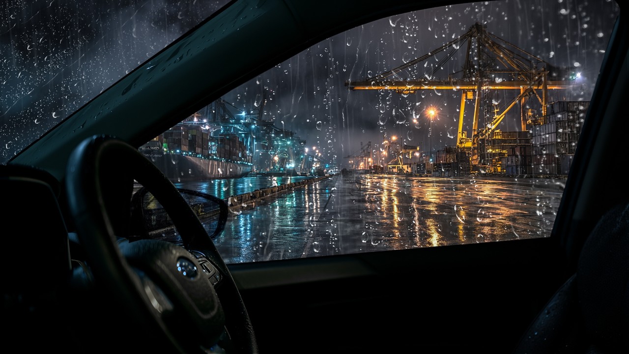 Heavy Rain from a Stationary Car Window - Cozy Sounds for Sleeping, Total Relaxation