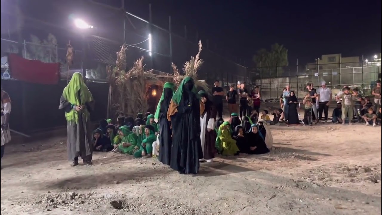 #المشهد السادس دخول السبايا والرؤوس الى مجلس يزيد (لع) وخطبة العقيلة سلام الله عليها .