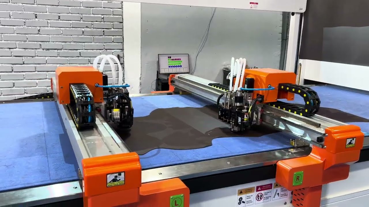 EMMA L2-6016T+V - M&aacute;quina com 2 cabe&ccedil;as de corte + Nesting Autom&aacute;tico - couro e materiais sint&eacute;ticos