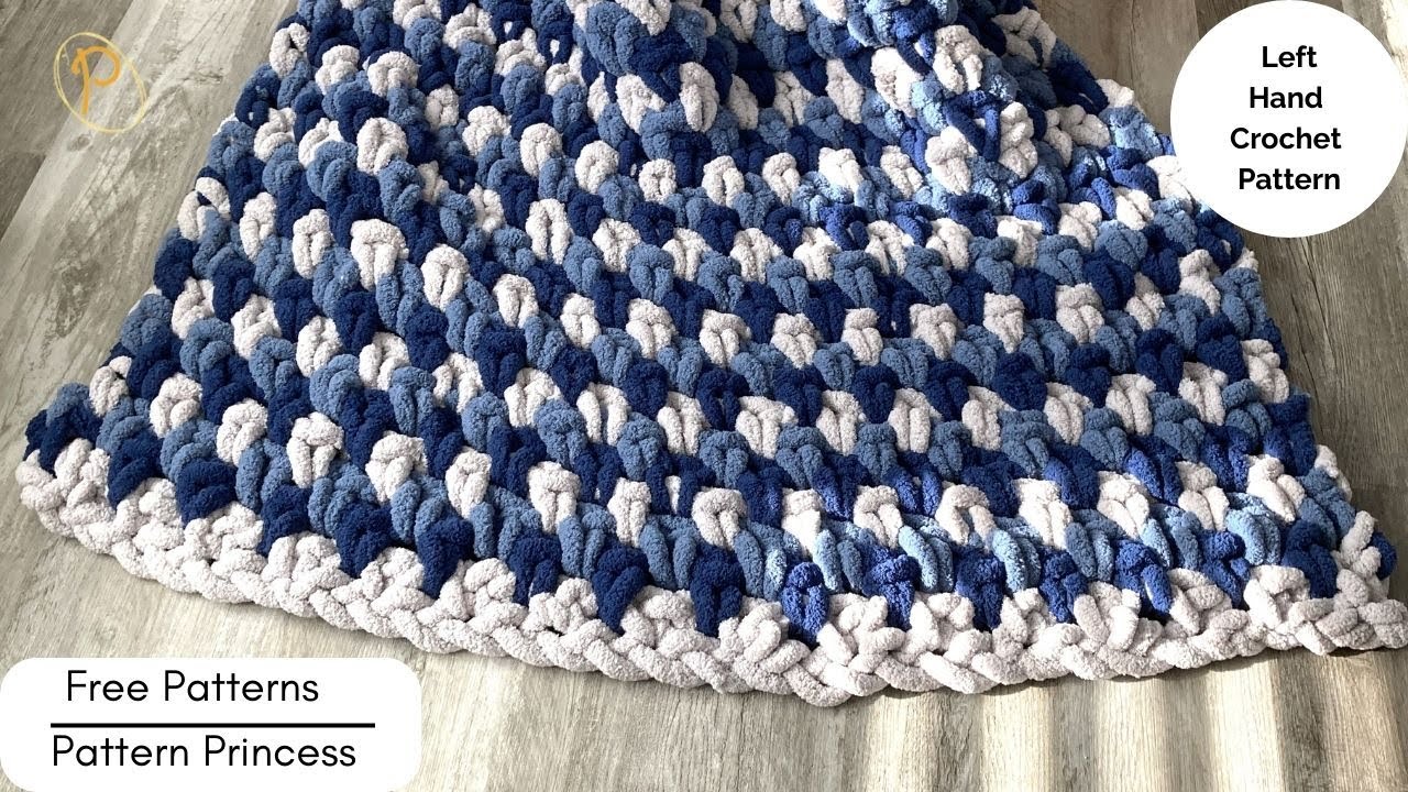 Left Hand Stone & Tide Chunky Crochet Blanket Pattern – Jumbo Yarn, Textured Throw