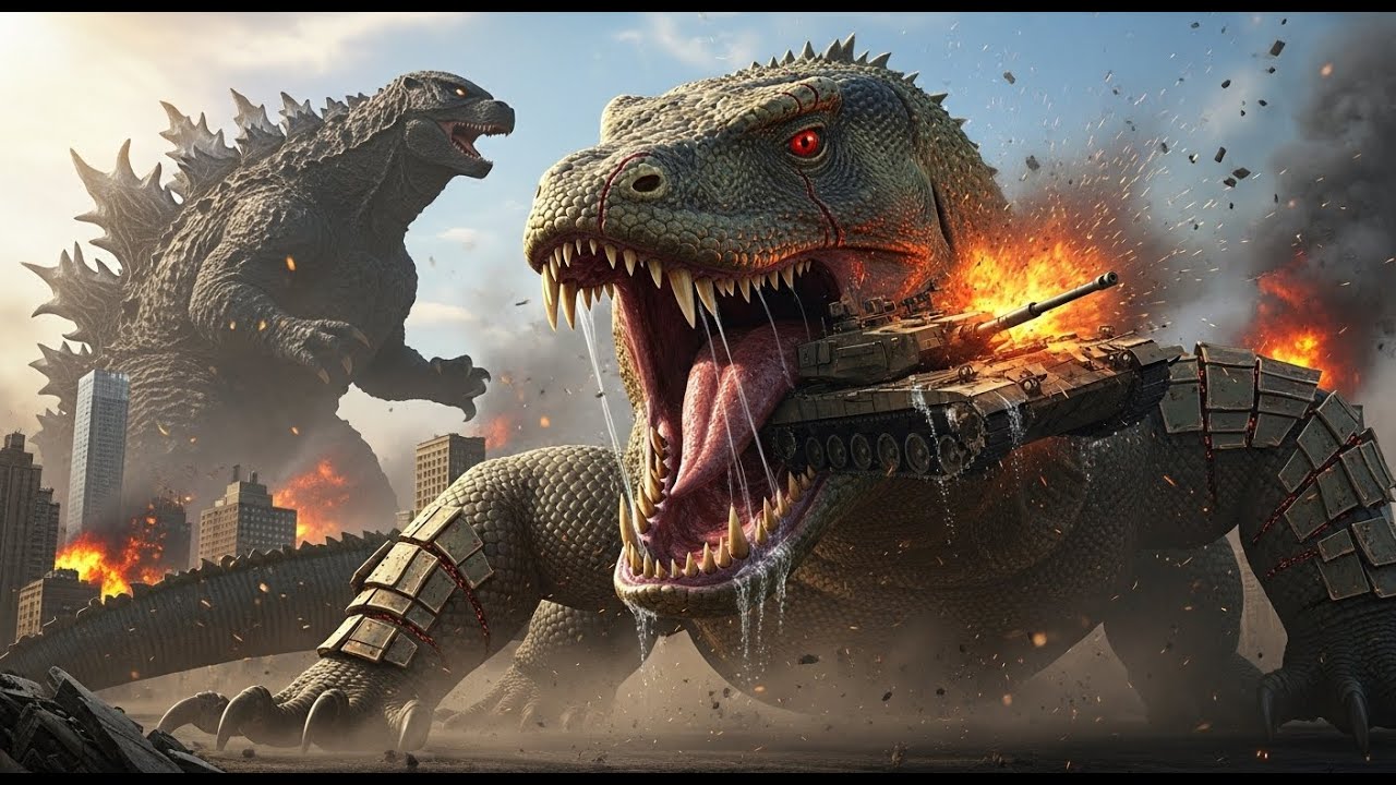 GODZILLA vs. Giant KOMODO:Tokyo Has Fallen - Battle of the Titans