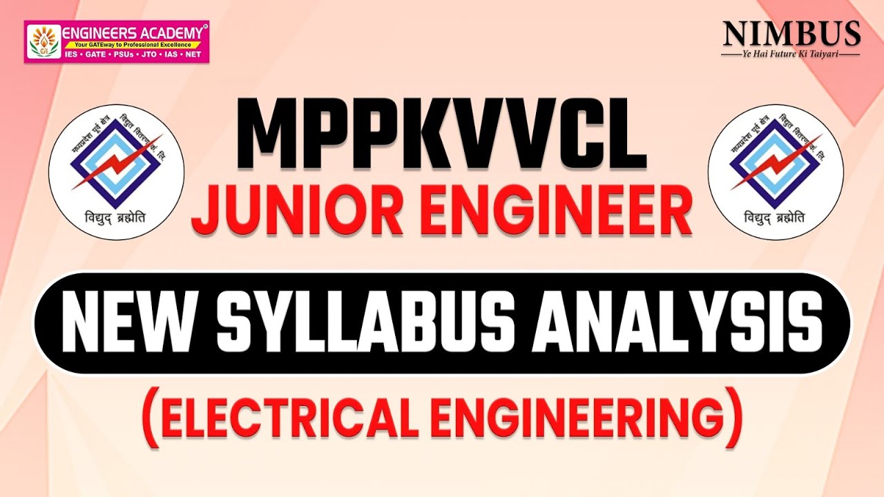 MPPKVVCL JE Recruitment 2025 | MPPKVVCL JE Electrical Engineering Syllabus Analysis #mppkvvcl_je