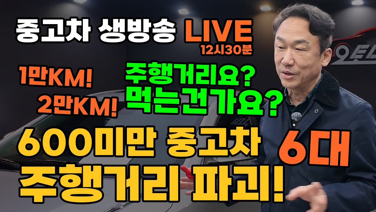 [LIVE] 오늘은 꼭 가져가세요! 또 언제들어올지 장담 못합니다! 주행거리 1만Km, 2만Km 역대급 주행거리 가격 중고차 6대 | 중고차는 뉴정우모터스