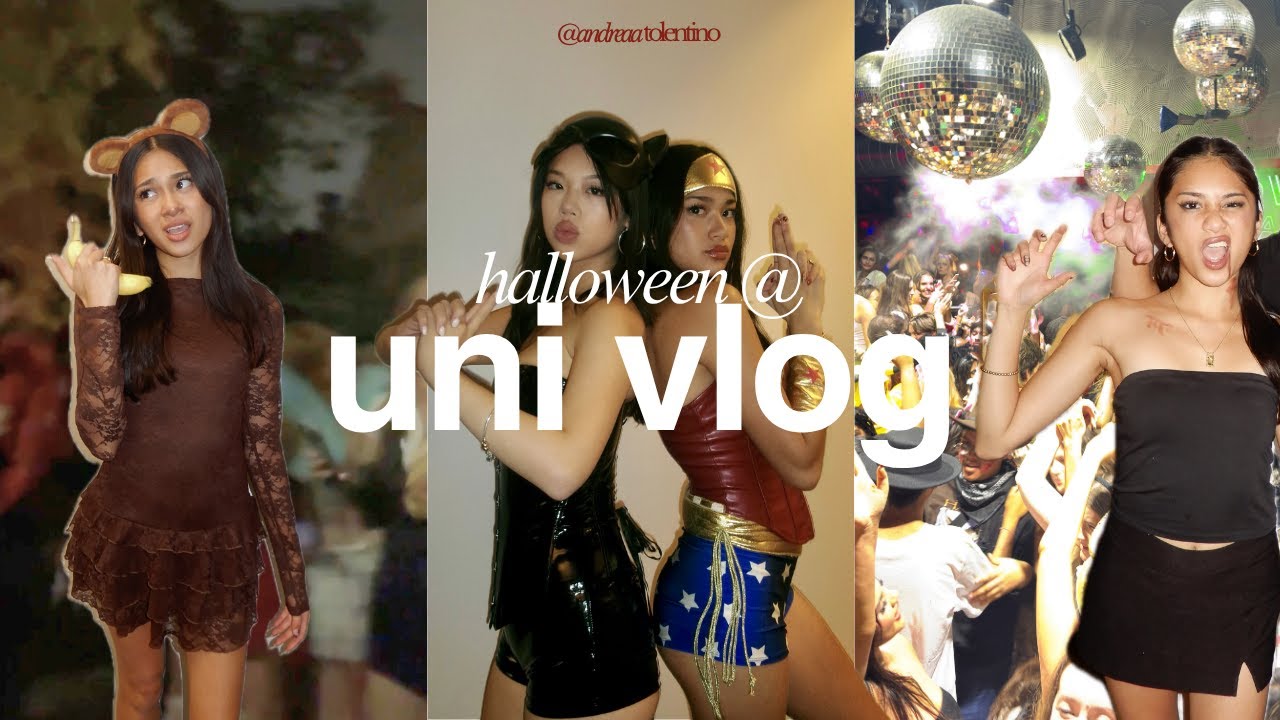 halloween at uni vlog | grwms, parties, and friends
