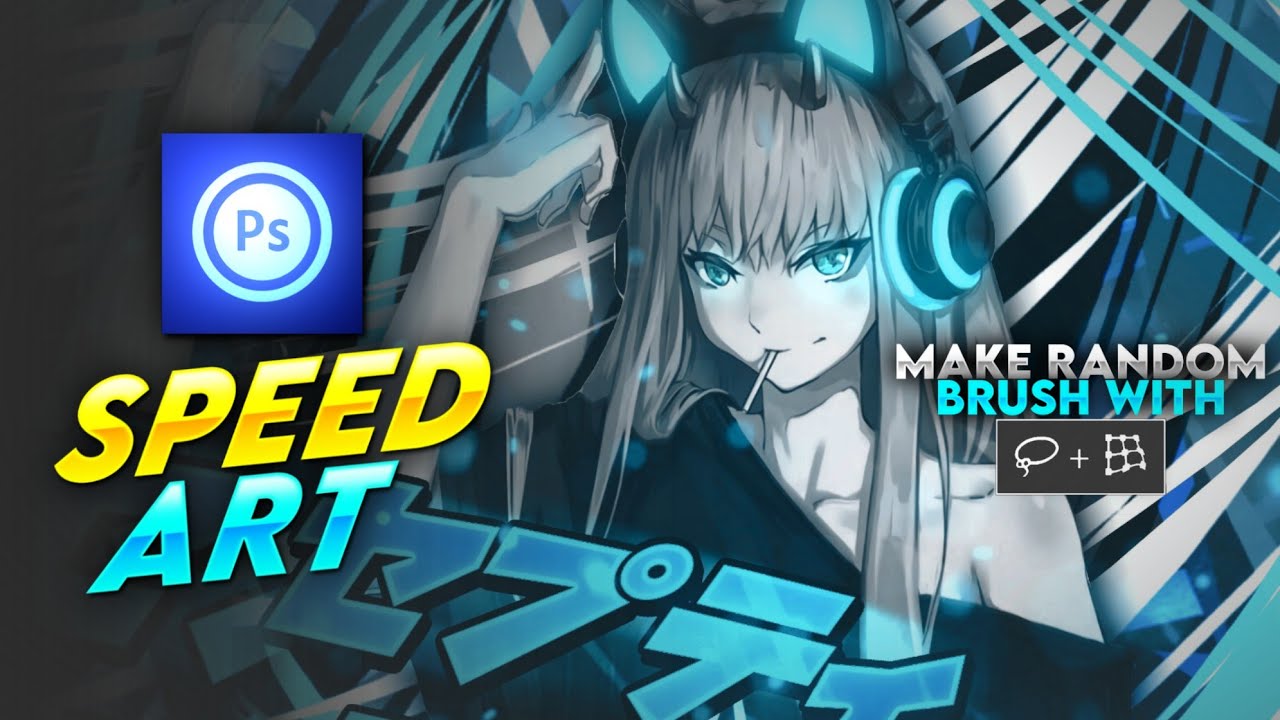 Speed Art | Anime Random Brush With Lasso and Warp Tools - Photoshop Touch Android