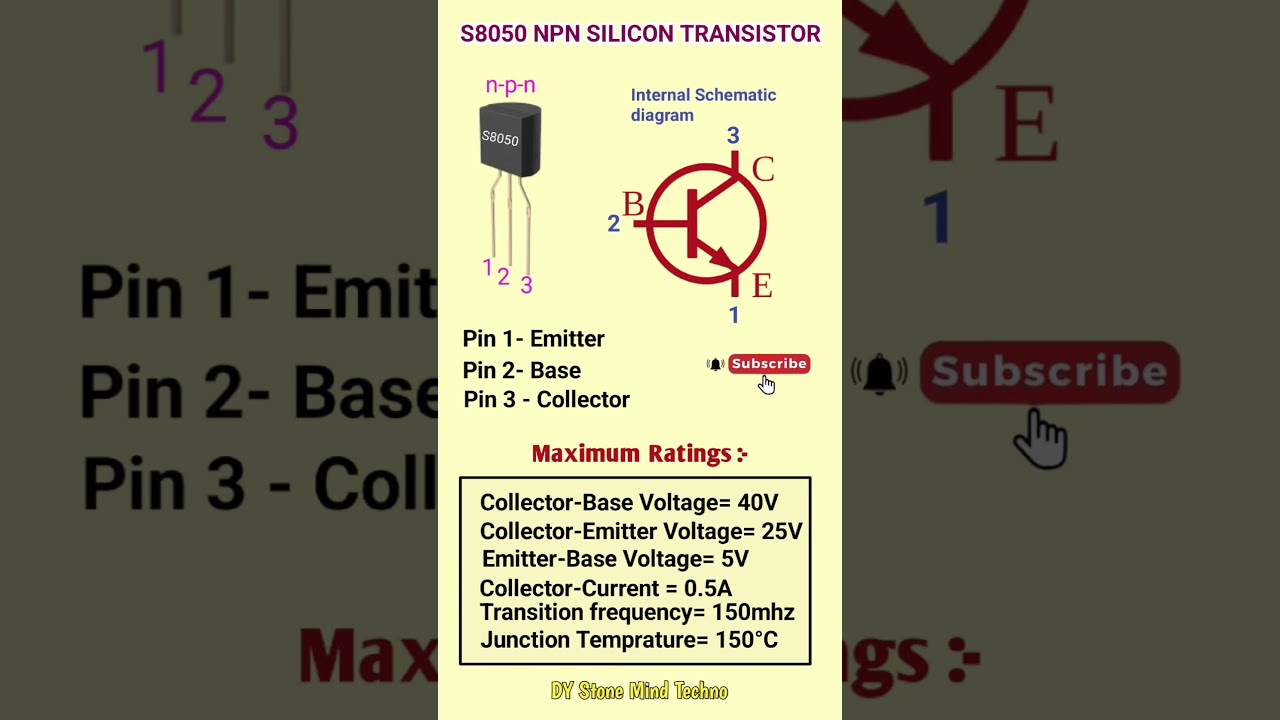 S8050 TRANSISTOR PIN DETAILS||S8050 TRANSISTOR RATINGS DETAILS