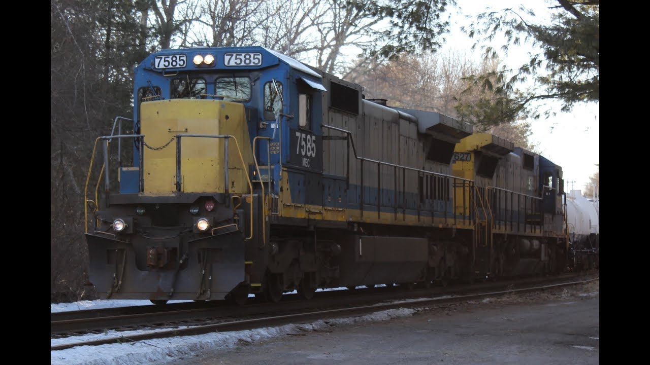 Pan Am C40-8s Lead a Slurry Train through Westford, Massachusetts