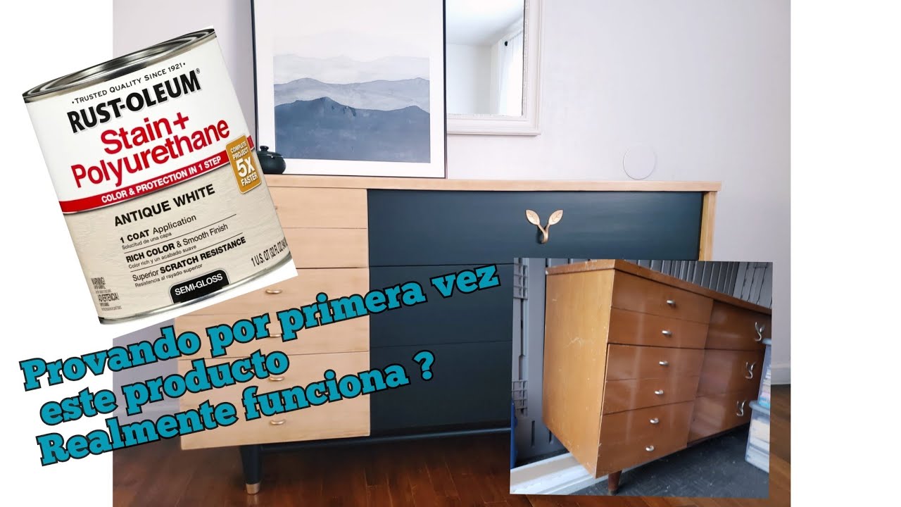 rustoleum tinte+poliuretano/restaurando una comoda de madera #furnituremakeover #maderaclara