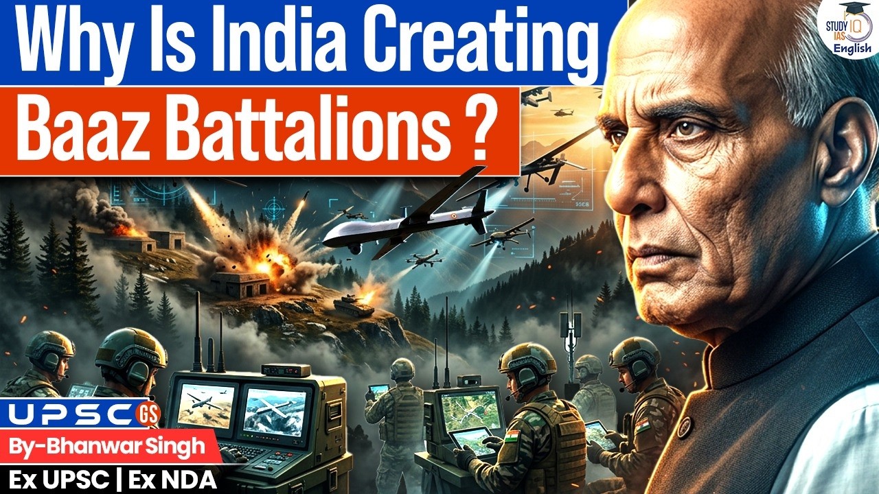 Baaz Battalion: India's Answer to Modern Drone Warfare? | Bhanwar Singh | StudyIQ IAS English