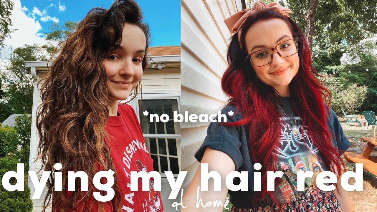 DYING MY BROWN HAIR RED AT HOME / overtone extreme red on brown hair