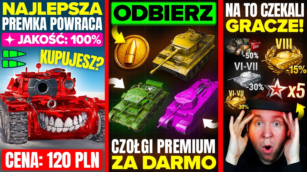 ODBIERZ CZOŁGI PREMIUM za DARMO! POWR&Oacute;T OP PREMKI! NA TO CZEKALI GRACZE *WIELKIE ZNIŻKI*