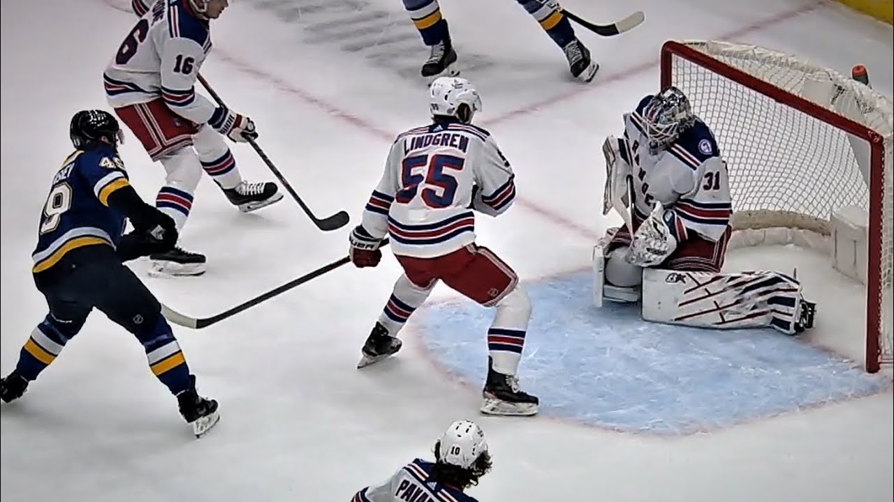 Brandon Saad From Down Low Feeds Barbashev Who Roof This One Igor For The 2-0 Blues Lead