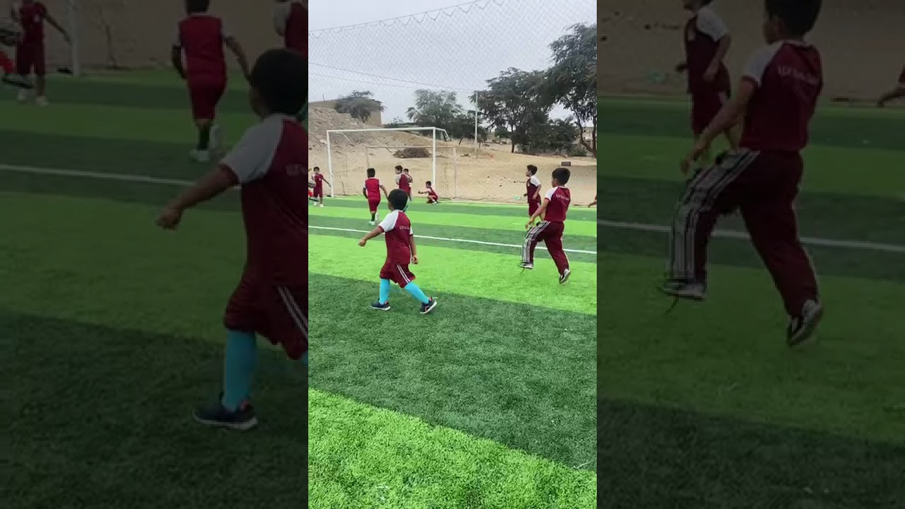 Mi hijito Nicolás jugando fútbol con sus compañeros de clases 