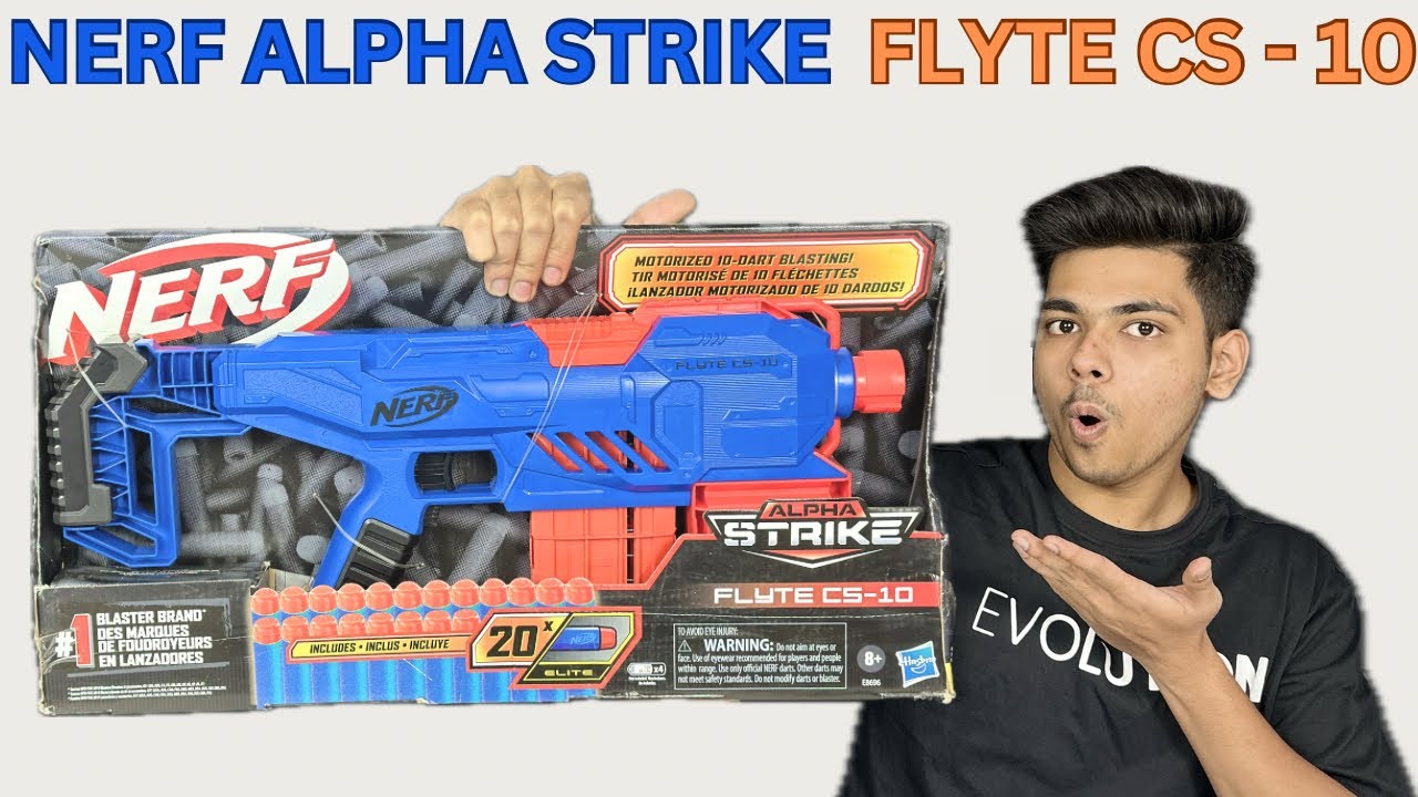 Nerf Alpha Strike Flyte CS - 10 Automatic Electric Gun Unboxing and Firetesting || THE CRAZY UNBOXER