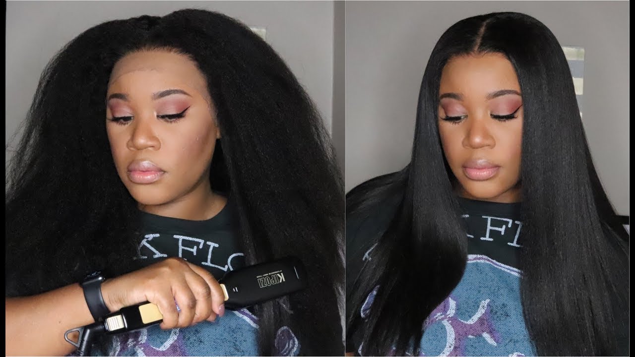 This $37 Flat Iron From Amazon Is Bomb!!! I Beginner Friendly Kinky Straight Wig I MyFirstWig