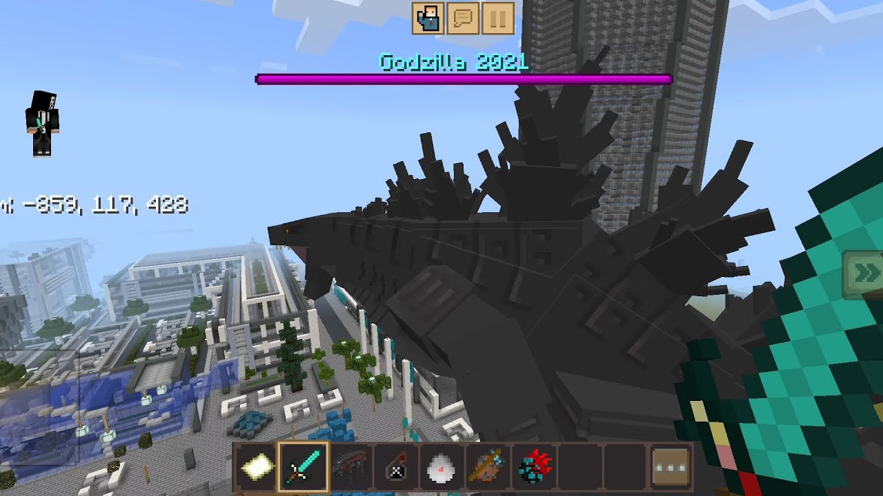 Minecraft Godzilla ve Kong Titanları savaştırıyoruz