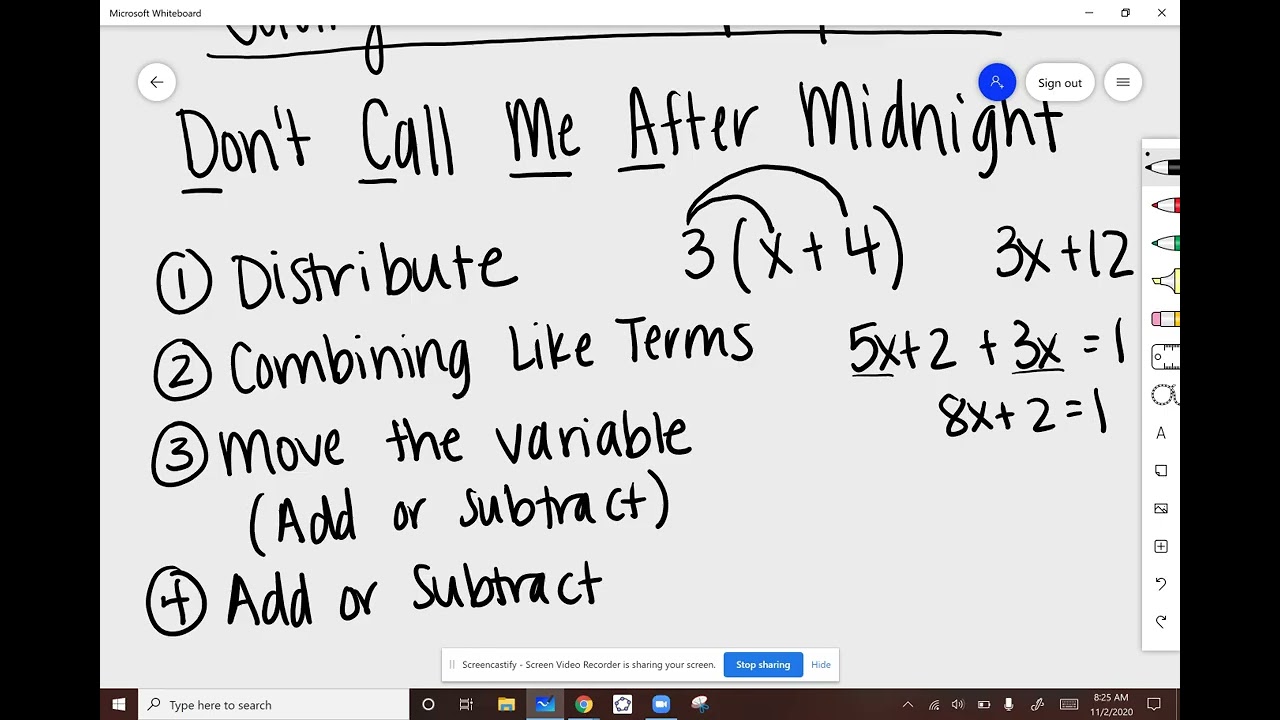 Solving Multistep Equations