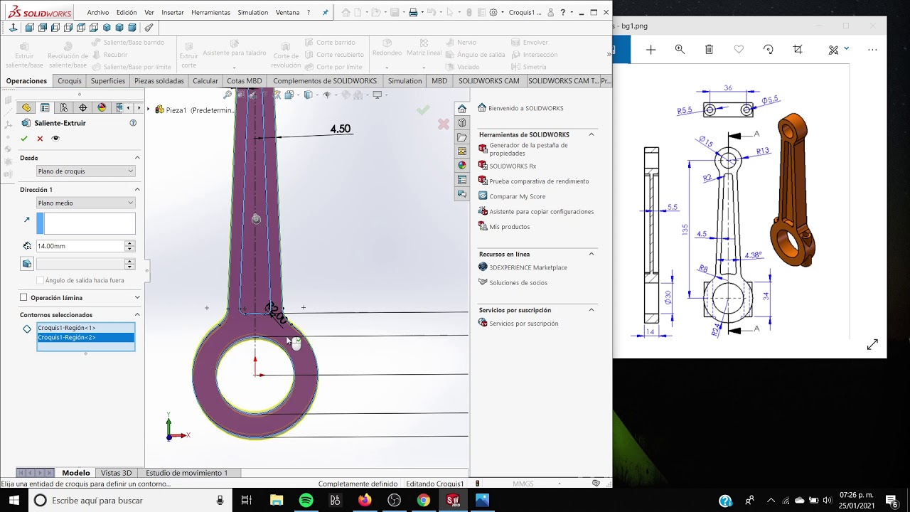 Haciendo Biela facil y rapido en SolidWorks!