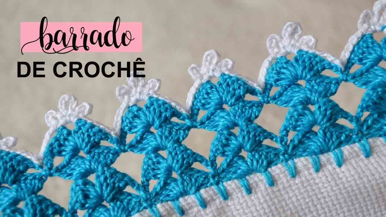BARRADO DE CROCHÊ LINDO PARA PANO DE PRATO OU TOALHA #289 | BICO DE CROCHÊ