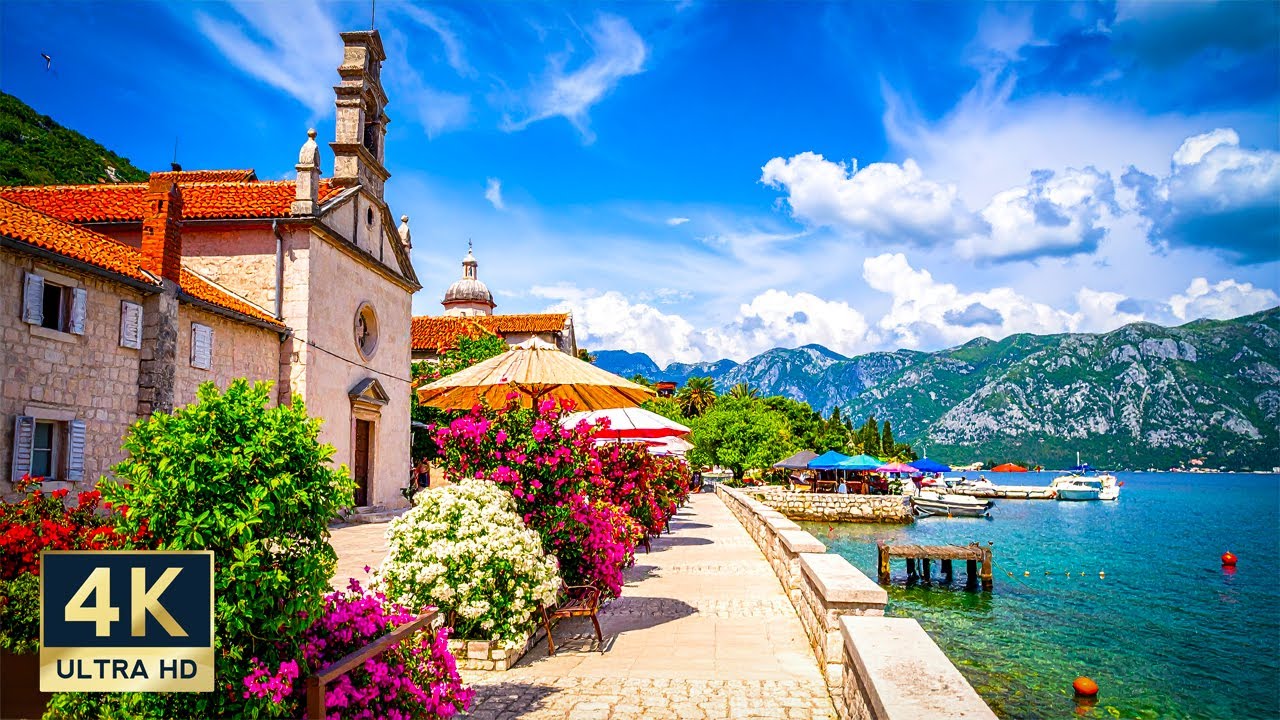 Prčanj Montenegro 4K Kotor Bay Walking Tour 2025