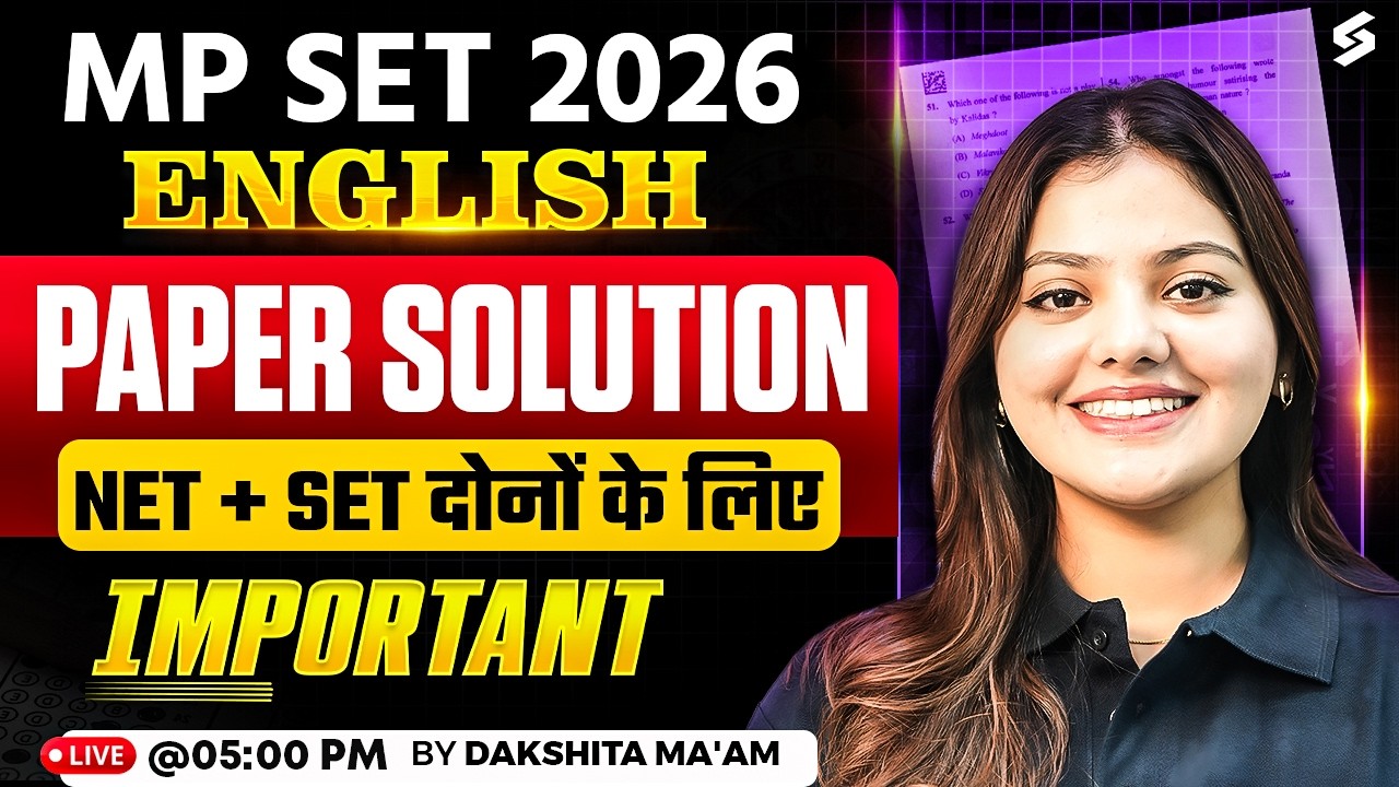 MP SET English Question Paper 2026 | MP SET English Previous Year Question Paper by Dakshita Mam