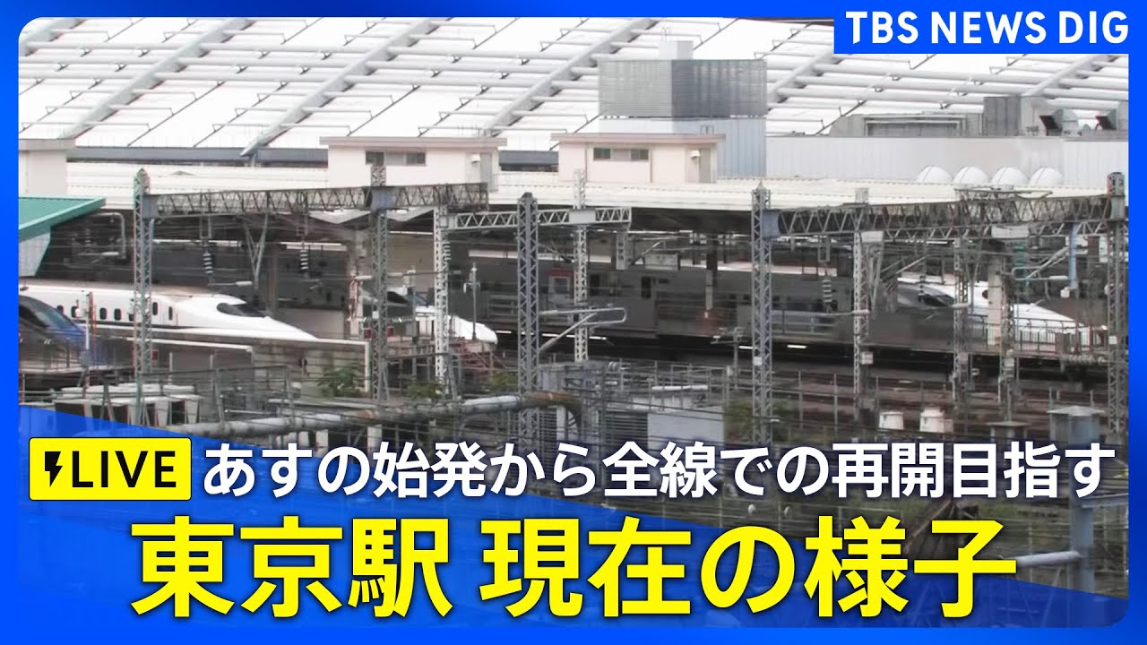 【東京駅の現在の様子は？】東海道新幹線  全線で運転再開（2024年7月23日）｜ TBS NEWS DIG