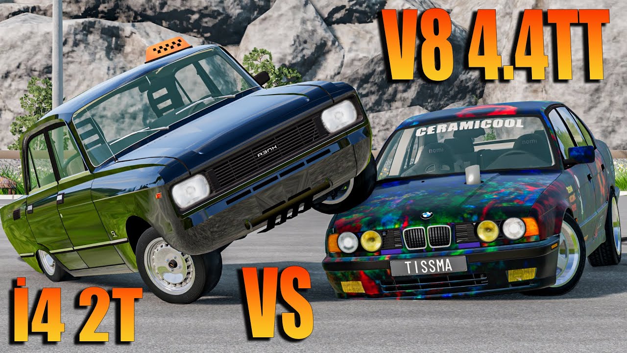 Lotu Şəmi VS Driftçı Qaqaş Moskiviş Bmw Qarşı Draq  | Maşın Oyunları | BeamNG.Driver #malikbedelov