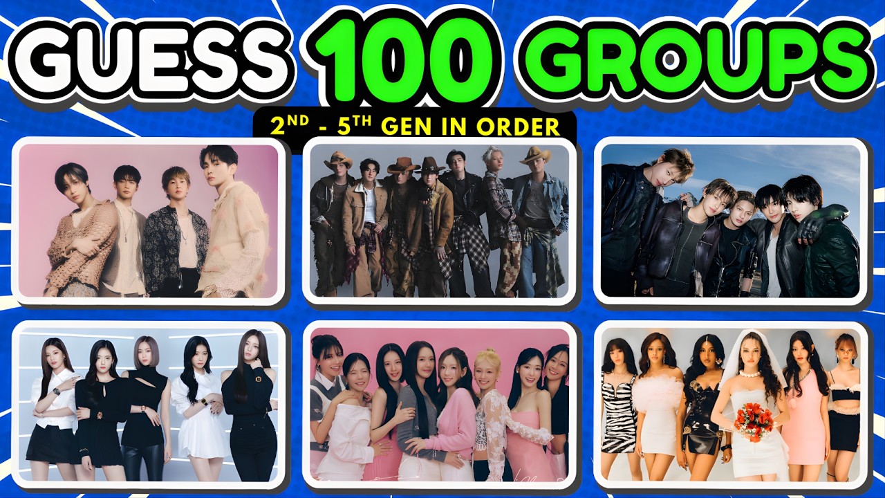GUESS 100 KPOP GROUPS 2nd–5th GEN in order 😳 | K-Pop Quiz Game 2026