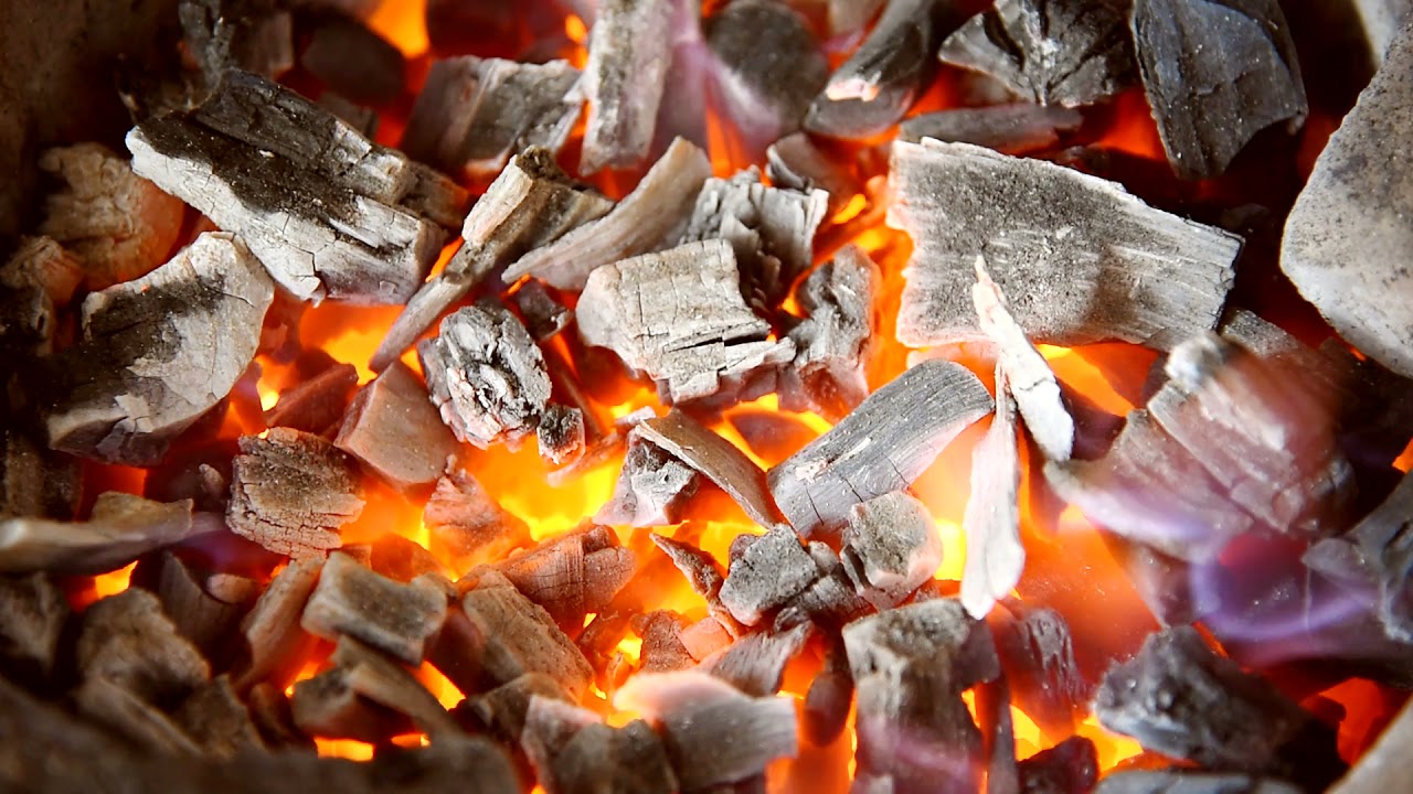 Relaxing Charcoal Burning and Crackling Fire Sounds for Stress Relief 4K UHD