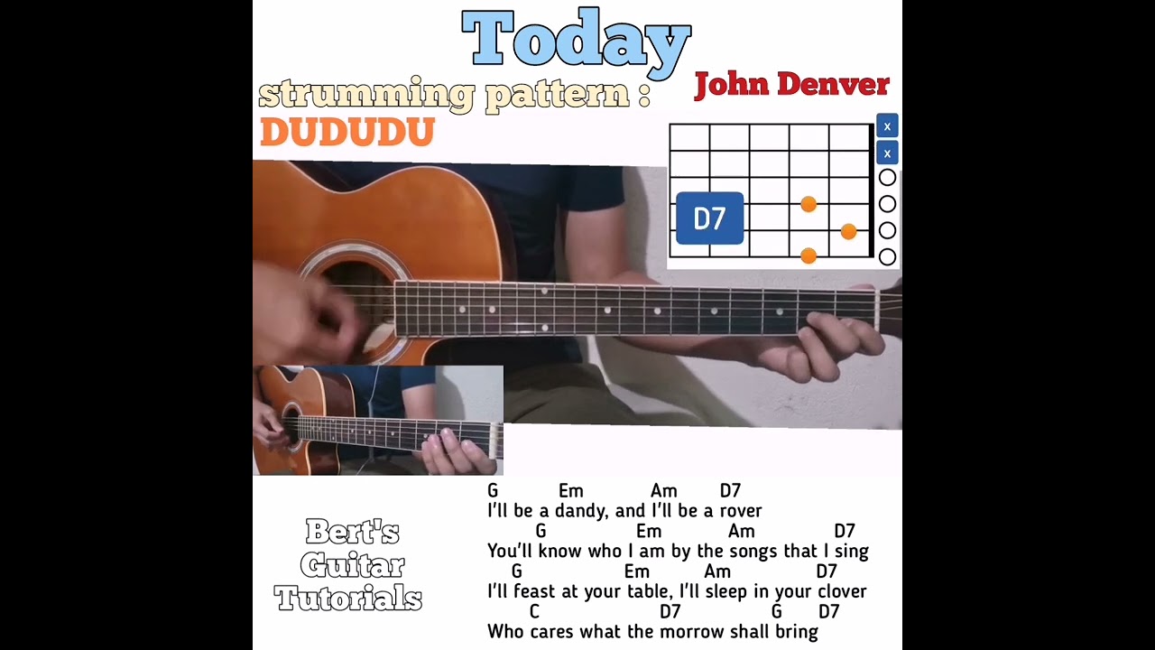 Today - John Denver guitar chords w/ lyrics & strumming tutorial