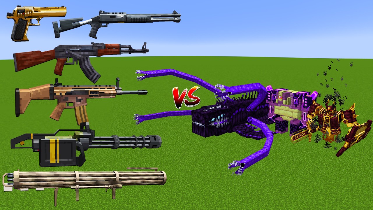 Minecraft TaCZ Gun kontra Nieśmiertelni Bossowie z rzędu!
