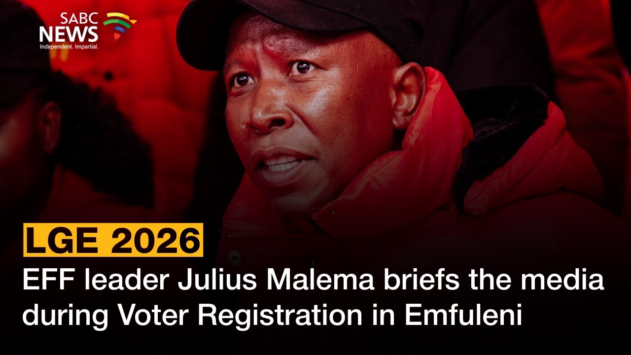 LGE 2026 | EFF leader Julius Malema briefs the media during voter registration drive in Emfuleni