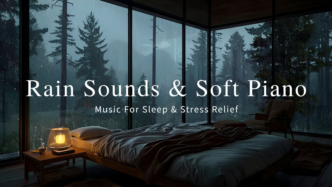 Fall Asleep Fast in a Warm Bedroom - Relaxing Piano & Rain Sounds to Reduce Stress & Sleep Deeply