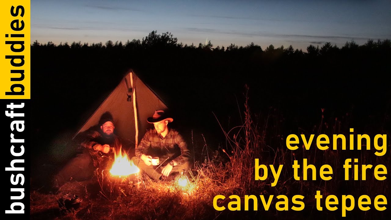 bushcraft camp - canvas tepee, petromax atago & ft3 dutch oven, axe restoration, campfire cooking