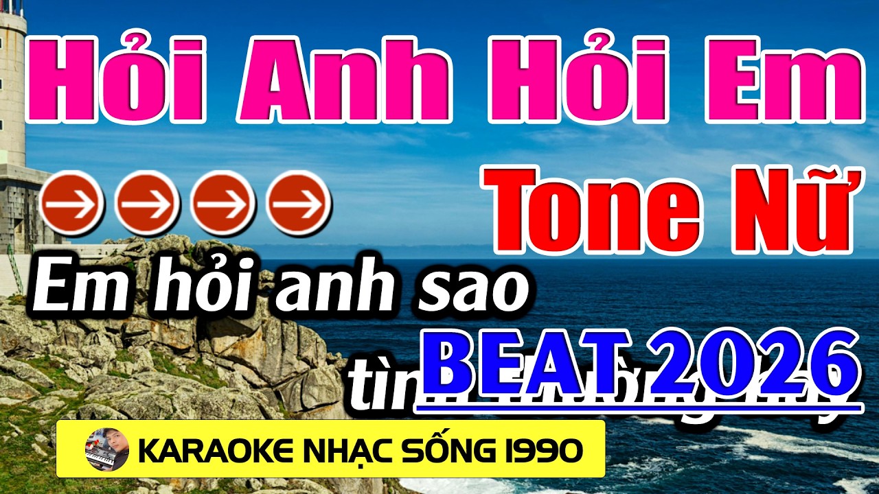 Hỏi Anh Hỏi Em - Karaoke Tone Nữ ( Bm ) - Beat Hay 2026 - Karaoke Nhạc Sống 1990 - Beat Mới