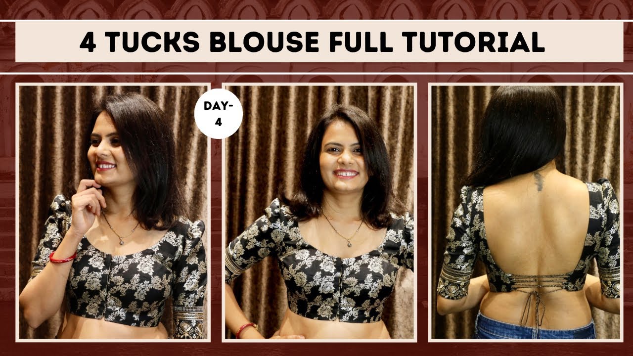 How to make 4 dart blouse | Tucks Blouse | Deep Neck Blouse | Dart Blouse कैसे बनाए आसान तरीक़ा