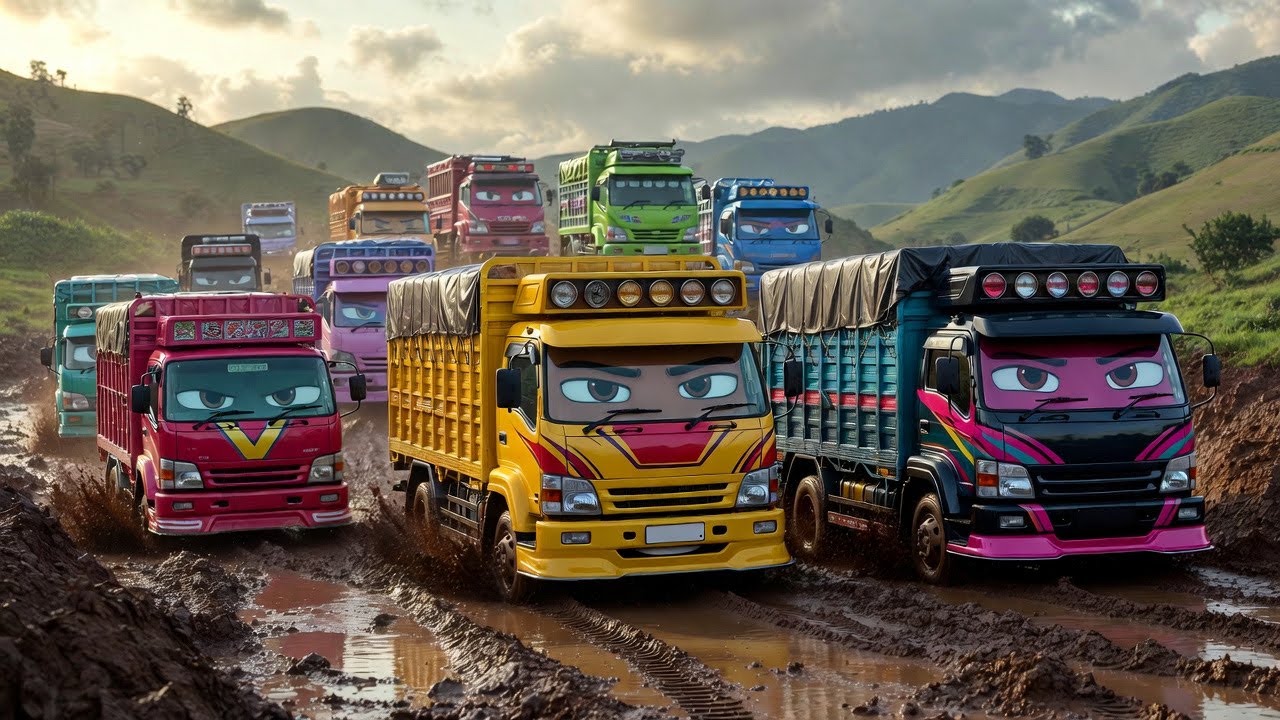 INDONESIA 18 - Truk Molen, Truk Pasir, Excavator, Bulldozer, Ambulan, Damkar, 