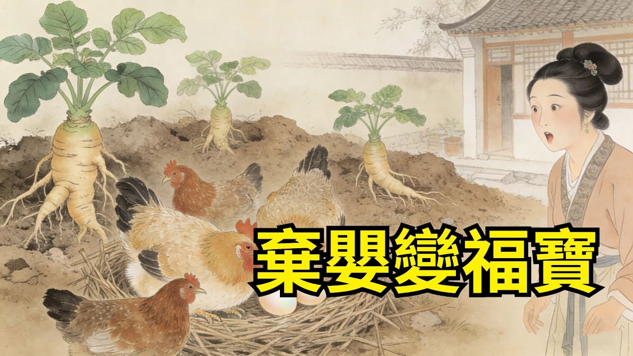 剛出生的嬰孩見人就哭，被嫌克親。寡婦撿去後，村人嘲笑她撿個掃把星，可誰料此後母雞壹天下倆蛋，荒地裏長出人參！【心事郵局】#民間故事#傳統故事#故事頻道#聽書#睡前故事#情感