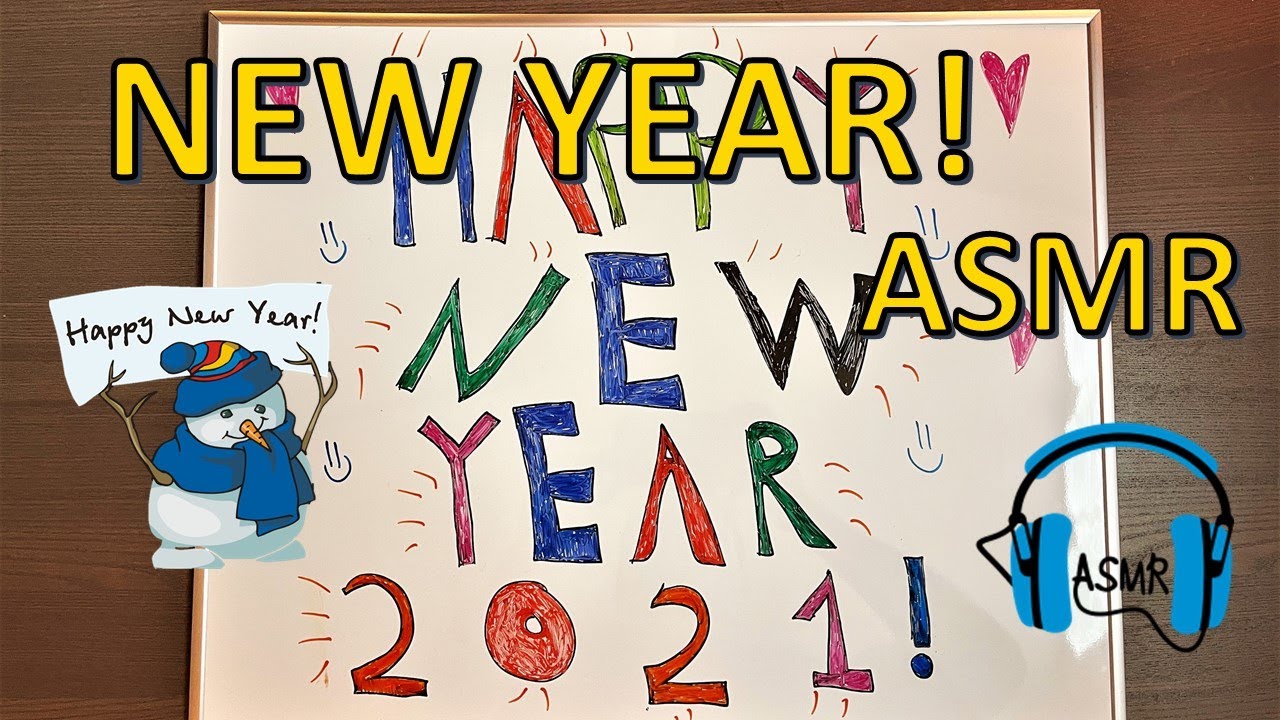 ASMR NEW YEAR 🎉🎉 | Whiteboard Drawing & Writing  (No Talking)